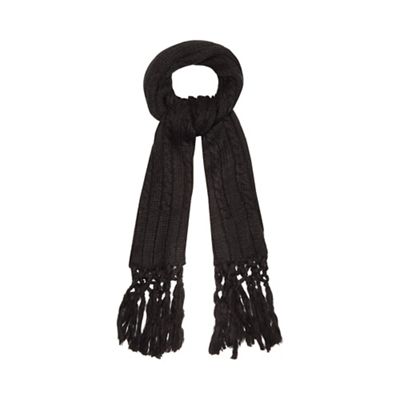 Black chunky knit oversized scarf